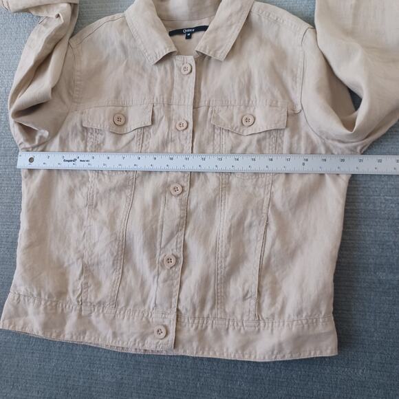 Quince Linen Jacket Women M Beige Casual Coastal Lagenlook Classic Capsule - Picture 6 of 8